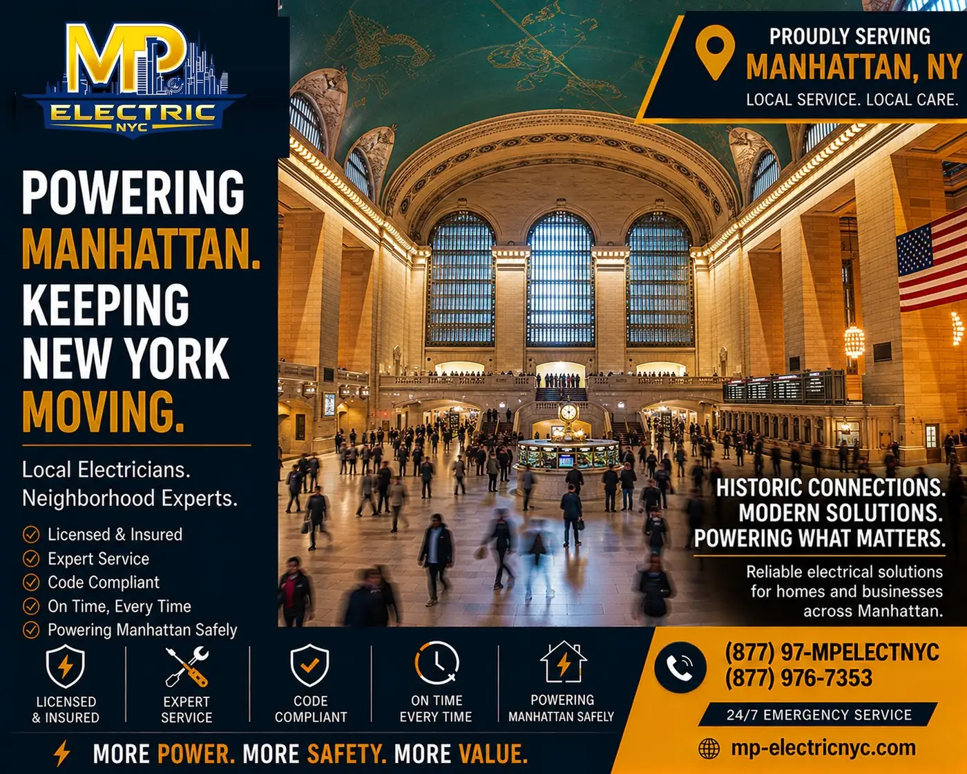 MP Electric NYC — keeping New York moving. Grand Central Terminal.