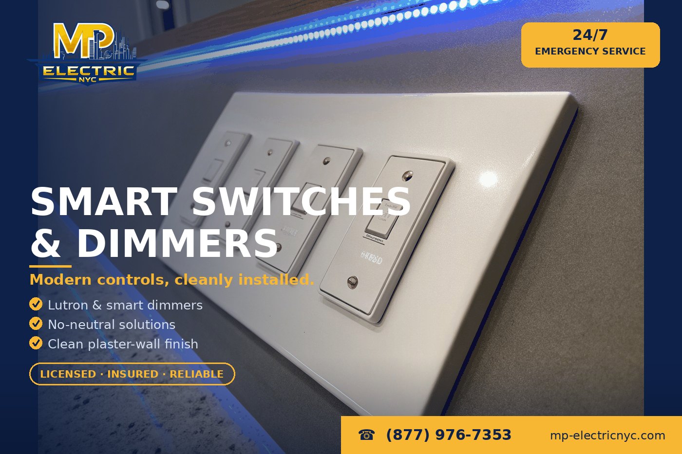MP Electric NYC — switch and dimmer installation in NYC