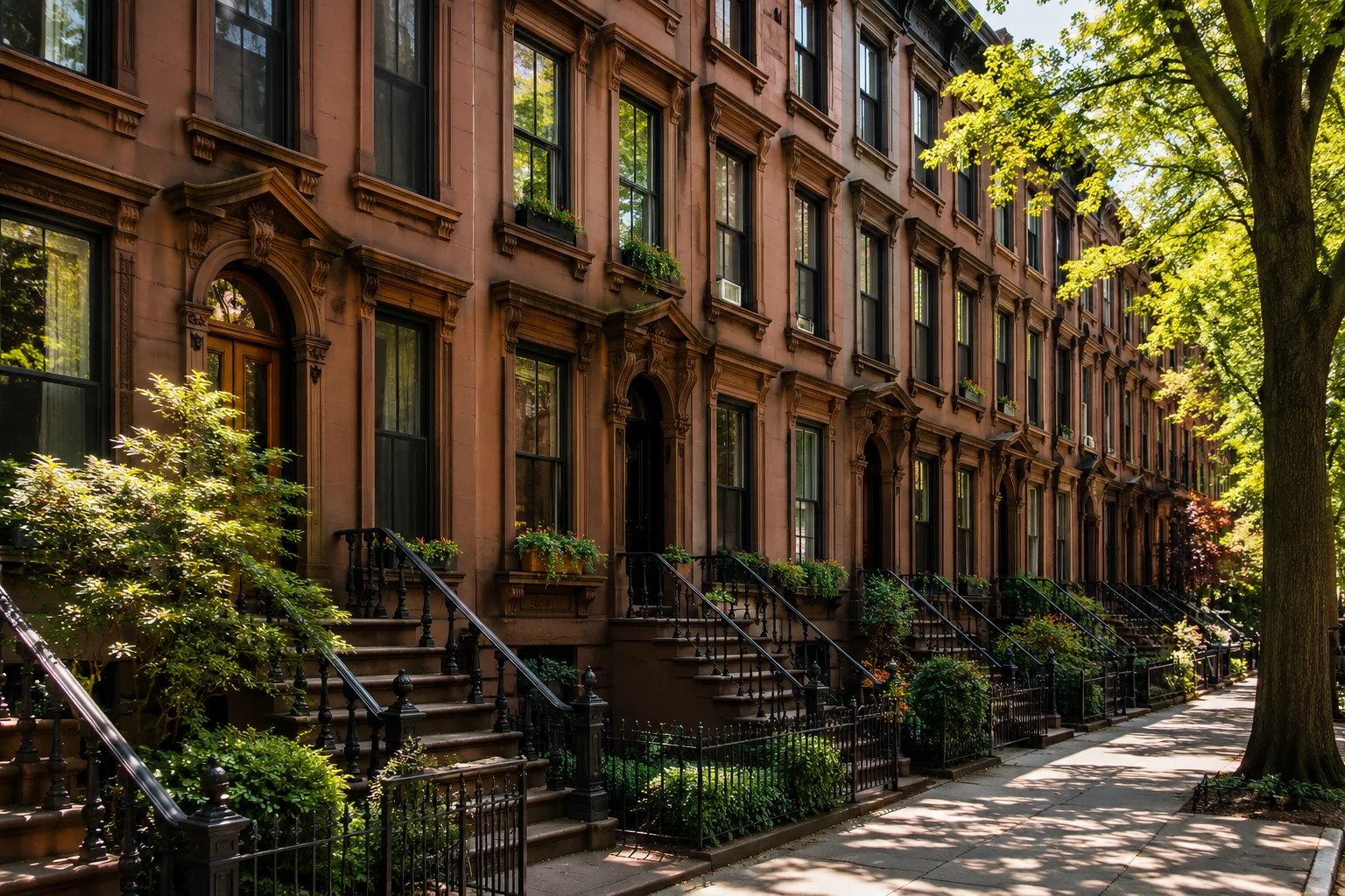 Classic NYC brownstone row — MP Electric NYC brownstone electrical upgrades