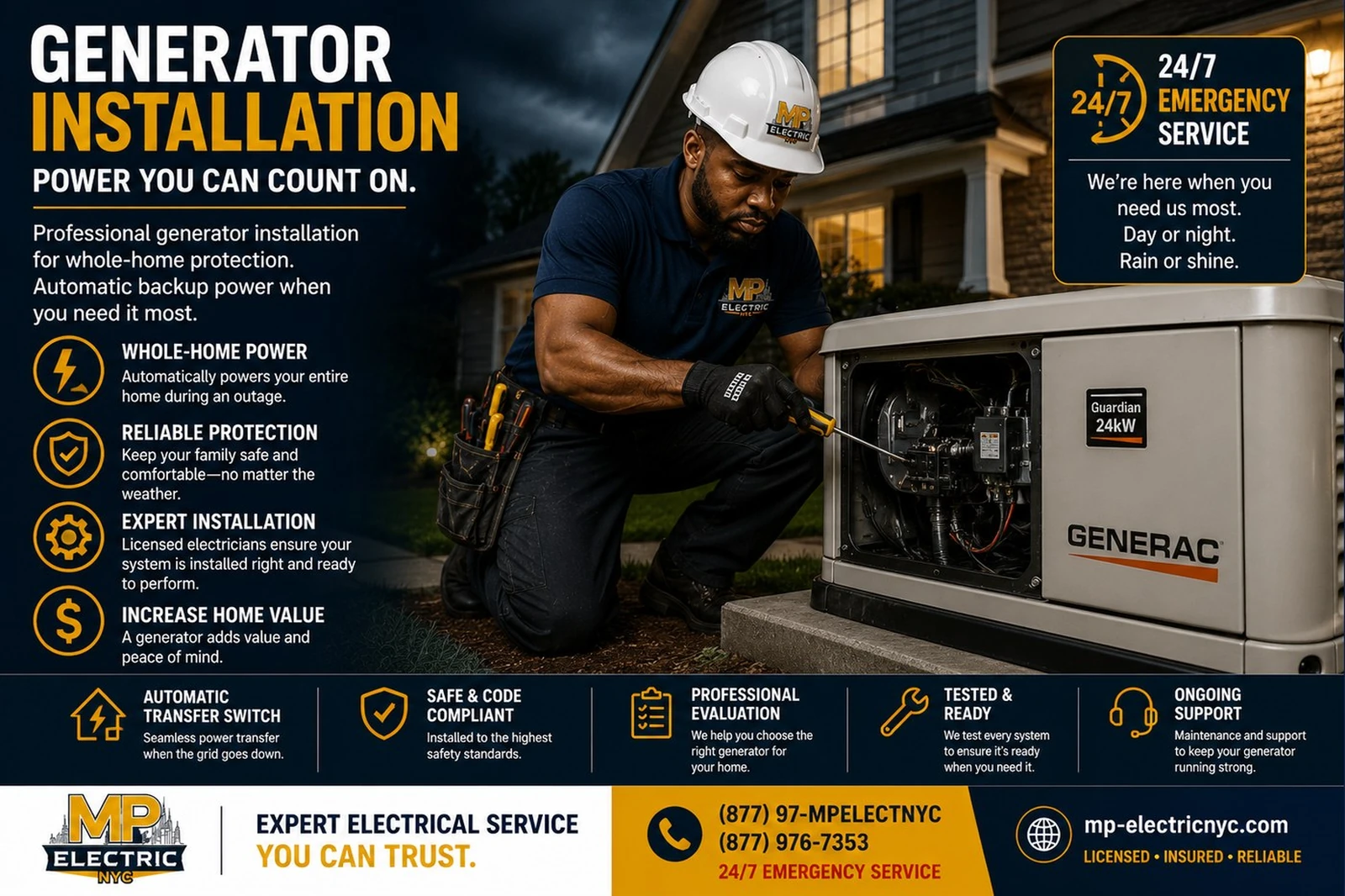Generator installation costs in NYC 2026