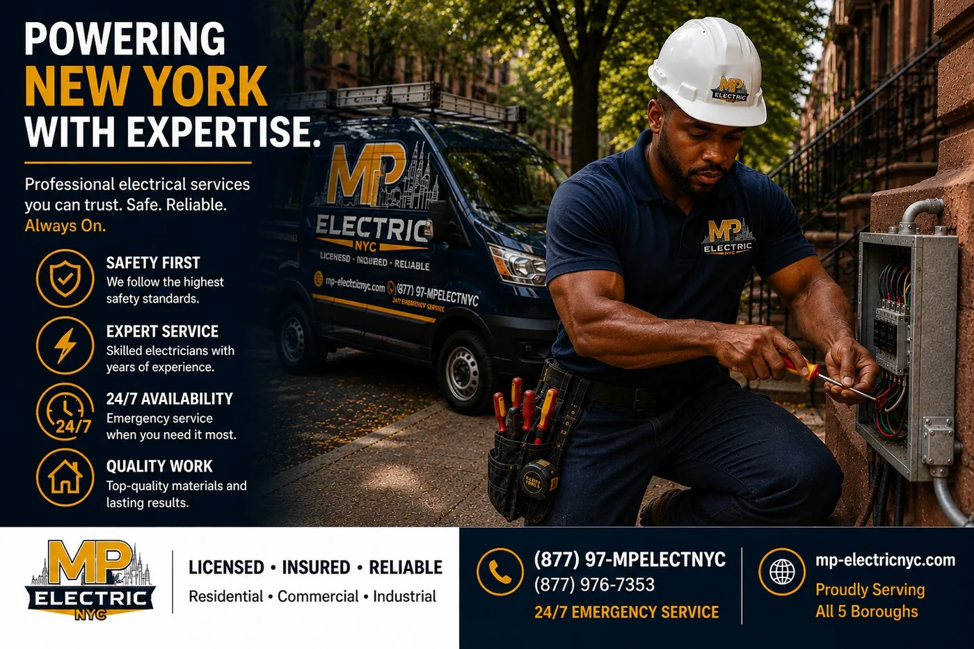 Powering New York with expertise — MP Electric NYC: safe, reliable, always on. Serving all 5 boroughs.