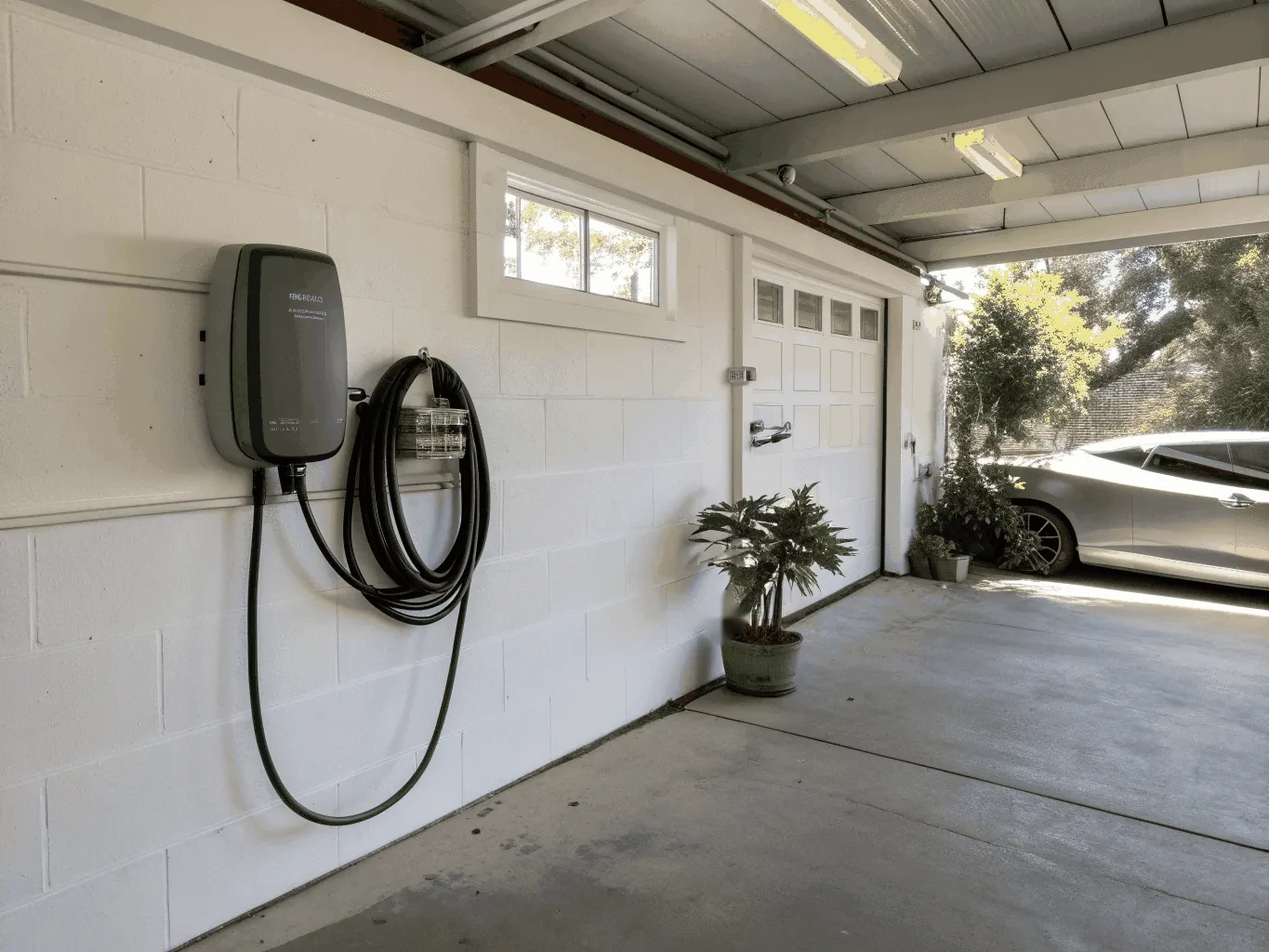 EV charger installed in NYC garage
